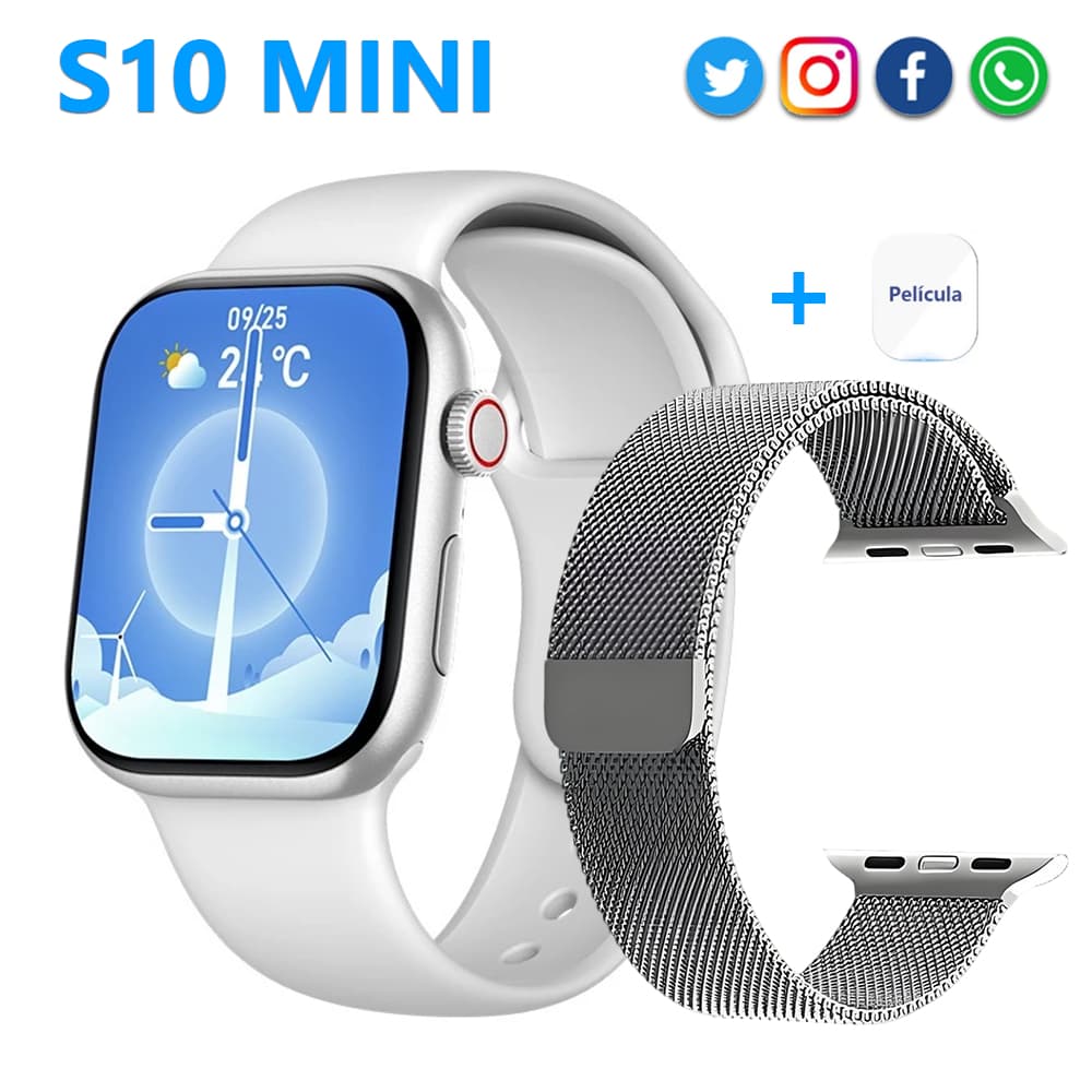 Novo smartwatch s10 mini suporta a função de calculadora de detecção de pressão arterial para chamadas Bluetooth