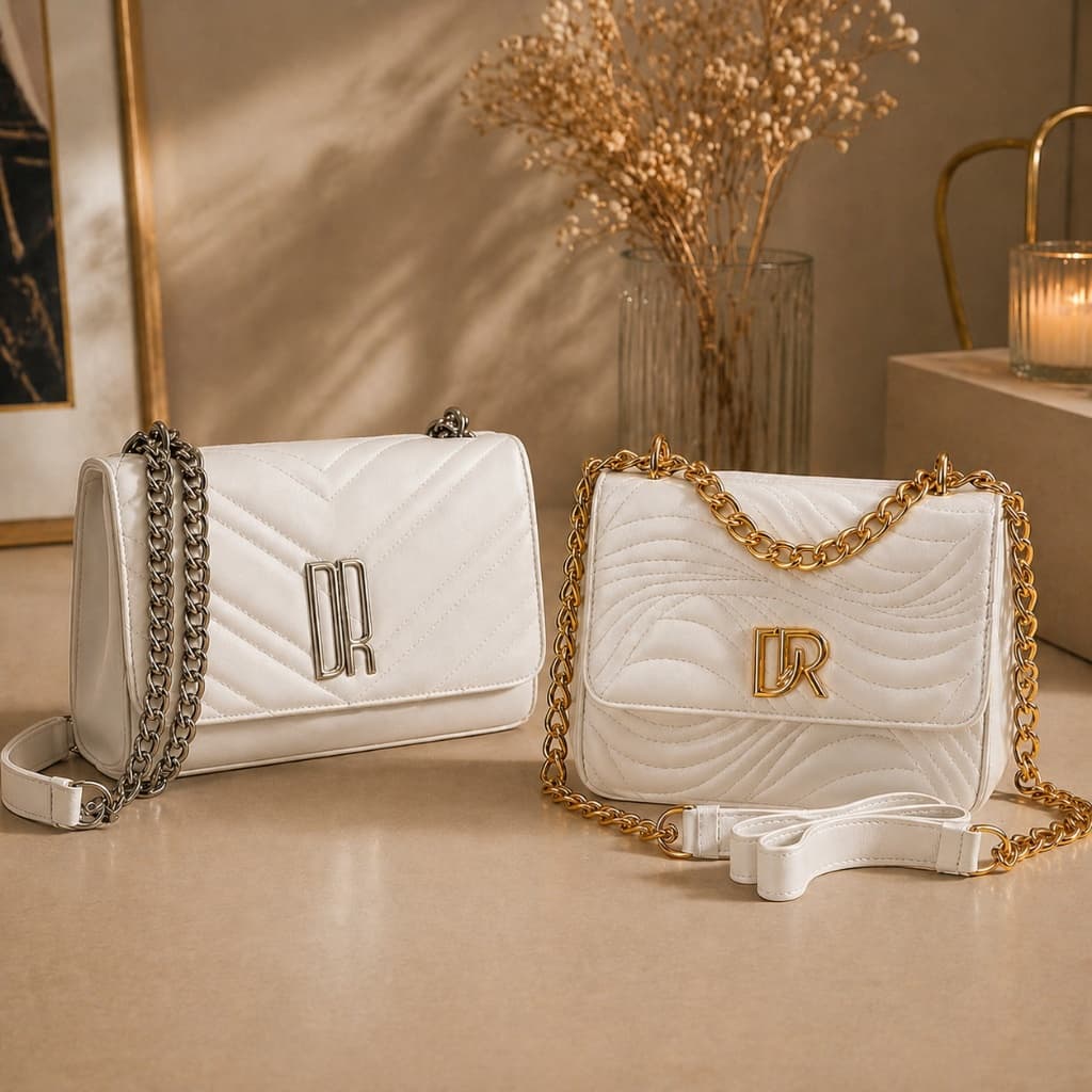 Kit 2 Bolsa Feminina Pequena Estilosa Tote Bag Tiracolo Alça Corrente Tendência Envio Imediato