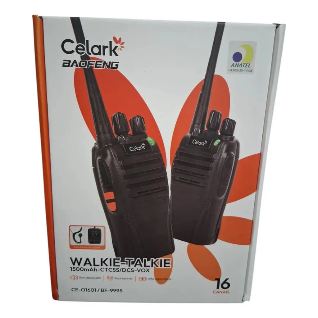 Rádio Baofeng BF999S Preto Compacto Recarregável Preto  Envio Imediato