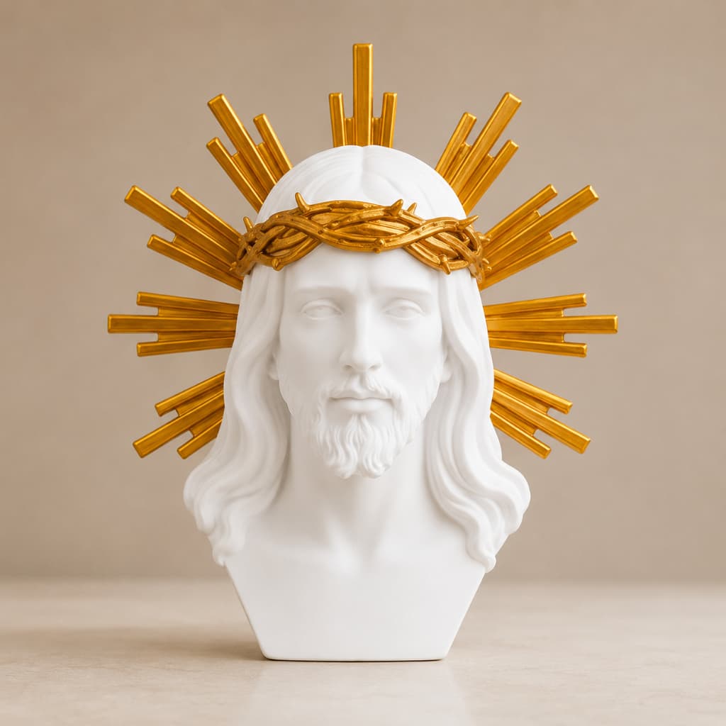 Escultura Jesus Cristo Imagem Religiosa - Enfeite Decorativo Proteção Lar e Família