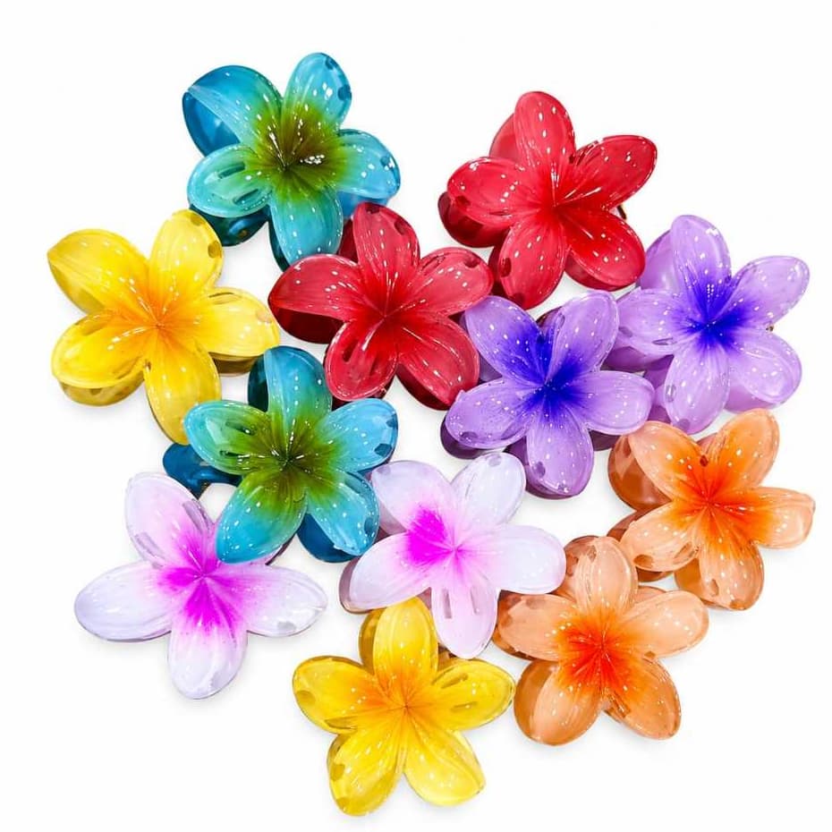 12 Presilhas Piranha de Cabelo Flor – Destaque Seu Estilo com Elegância