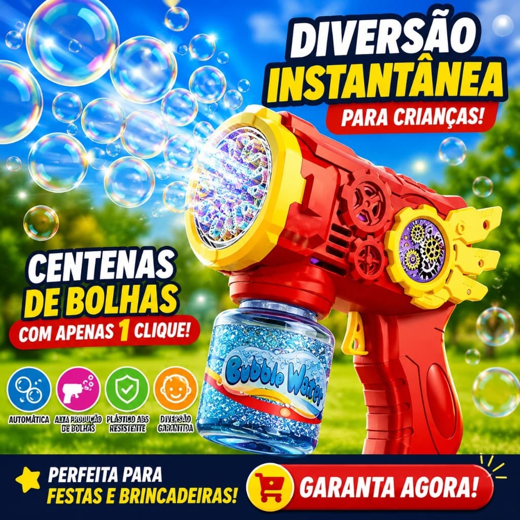 Bubble Vermelha Infantil de Bolhas de Sabão Automática para Crianças