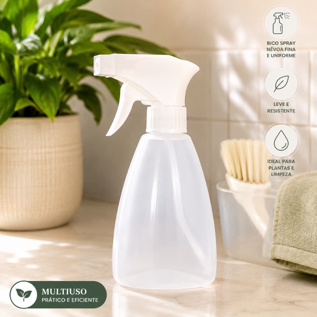 Pulverizador Spray 300ml Multiuso Limpeza e Plantas