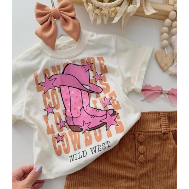 Blusinha Infantil Country Cowgirl Menina Estampas Variadas Manga Curta 2 ao 14