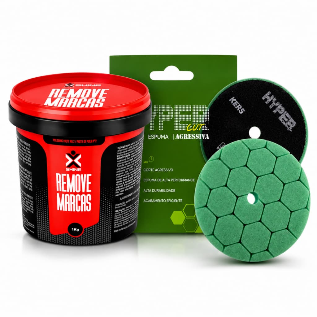 Kit Massa De Polir 1kg + Boina Para Polimento 6" Politriz - Xshine + Kers - Alto Rendimento Precisão