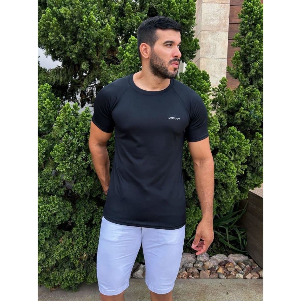 Kit 2 Camiseta Masculinas Dry Fit Manga Curta e Raglan Academia Treino Verão Proteção UV