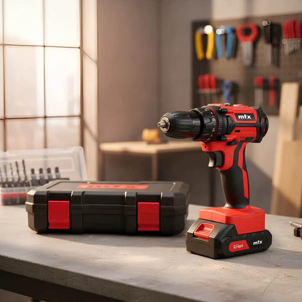 Parafusadeira Furadeira a Bateria LI-ION 12V 1450rpm MTX com Maleta + Jogo de Soquetes