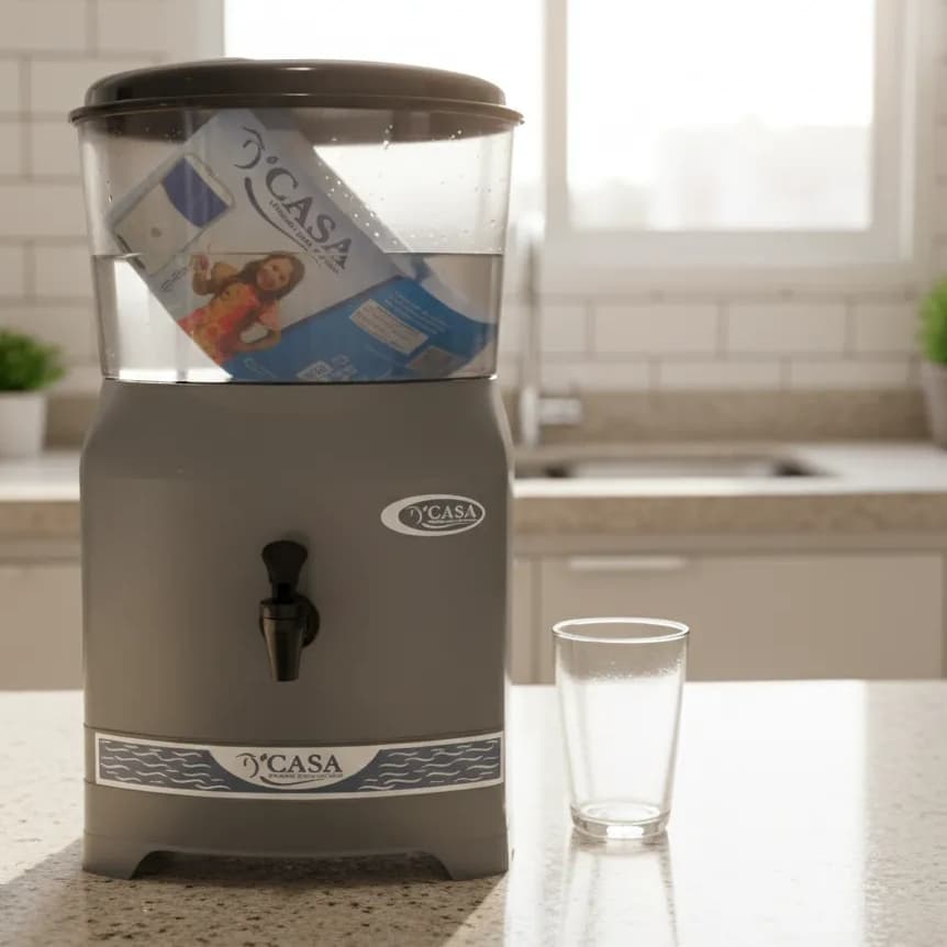 Bebedouro d'Agua Filtro Para Agua Com Cuba De Barro 6L Cinza Compacto