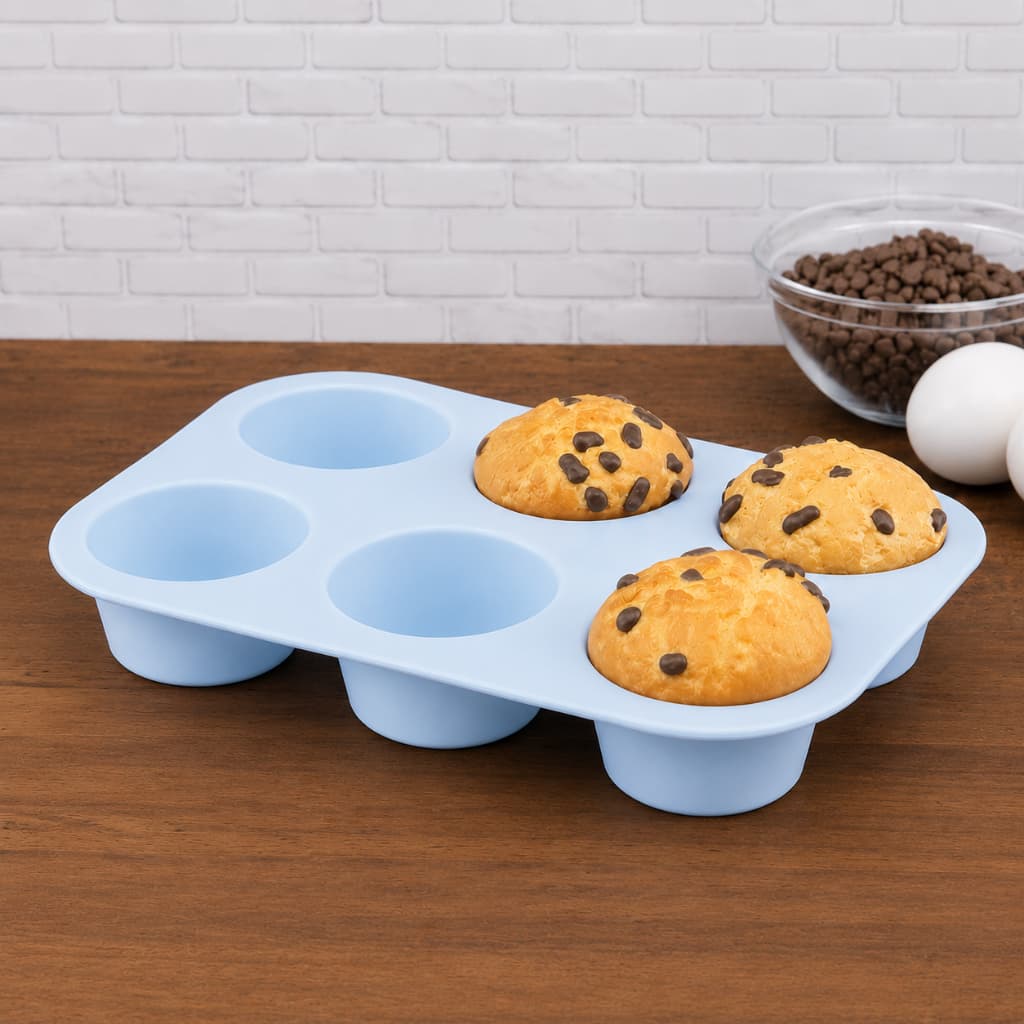 Forma De Silicone Cinza Para Cupcake Mini Bolo Pão De Mel