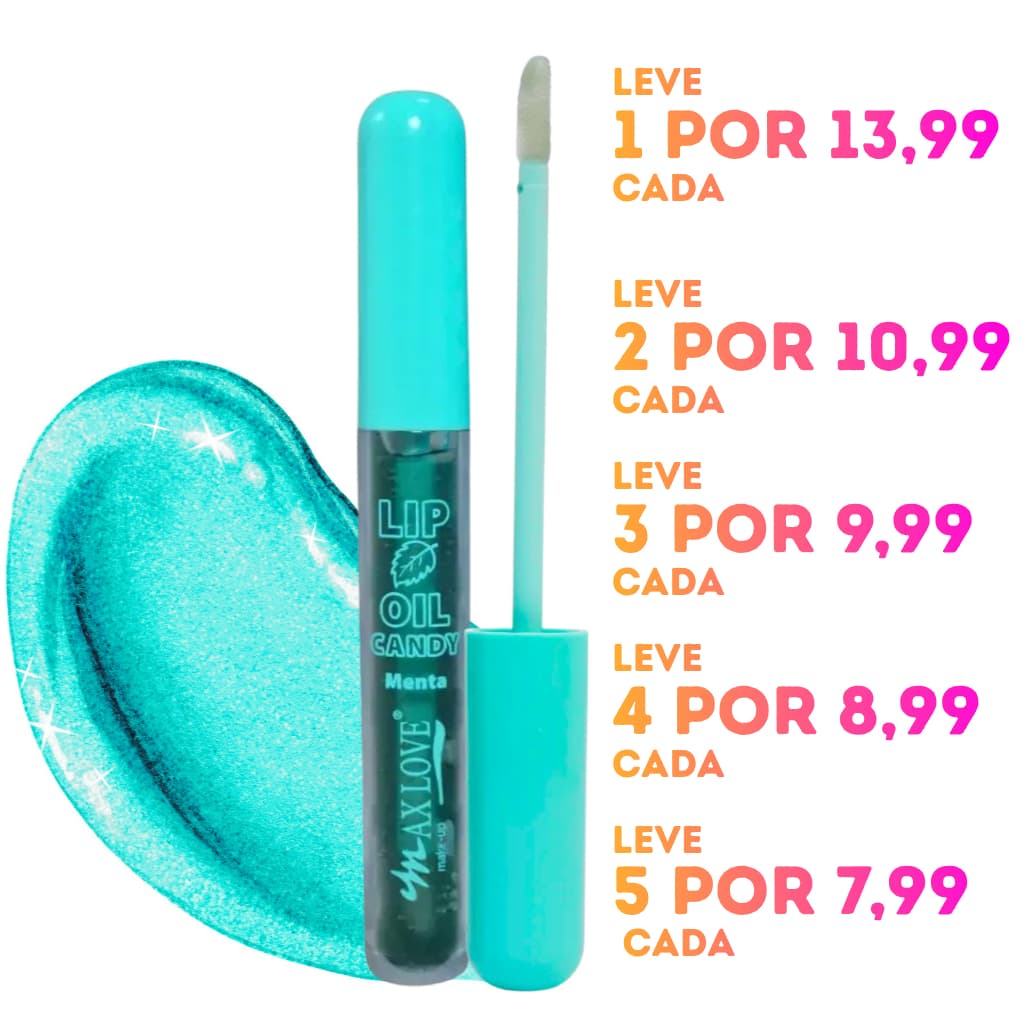 Lip Oil Vegano Candy Menta Cor 604 Max Love 5ml