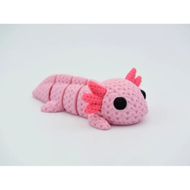Axolote Articulado Tricô Impressão 3D | Boneco Flexível Decorativo Fidget