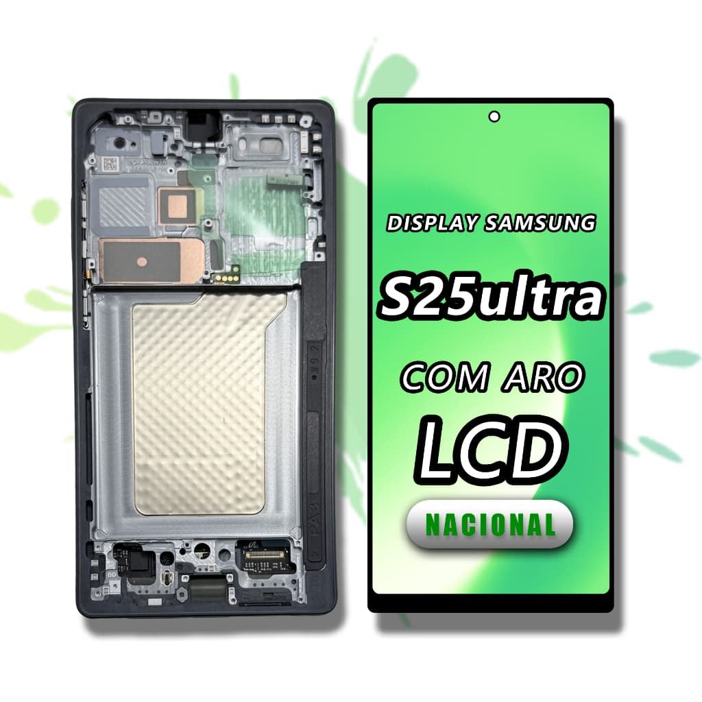 Display Tela Compatível Samsung S25 Ultra Com Aro LCD Nacional Premium Touch Sensível Tela