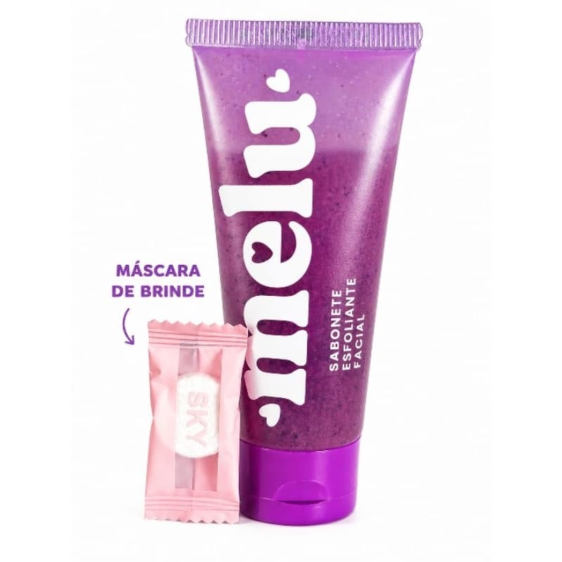 Kit Sabonete Esfoliante Facial Melu Skincare Limpeza Profunda + Máscara Facial 75g
