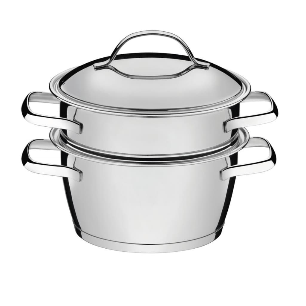 Cuscuzeira Tramontina Allegra em Aço Inox com Fundo Triplo 2 Peças 65650050
