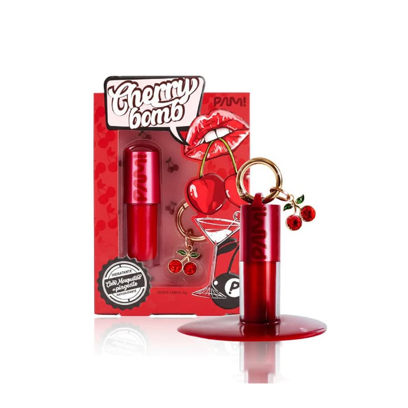 gloss labial pam by pamella cherry bomb vermelho