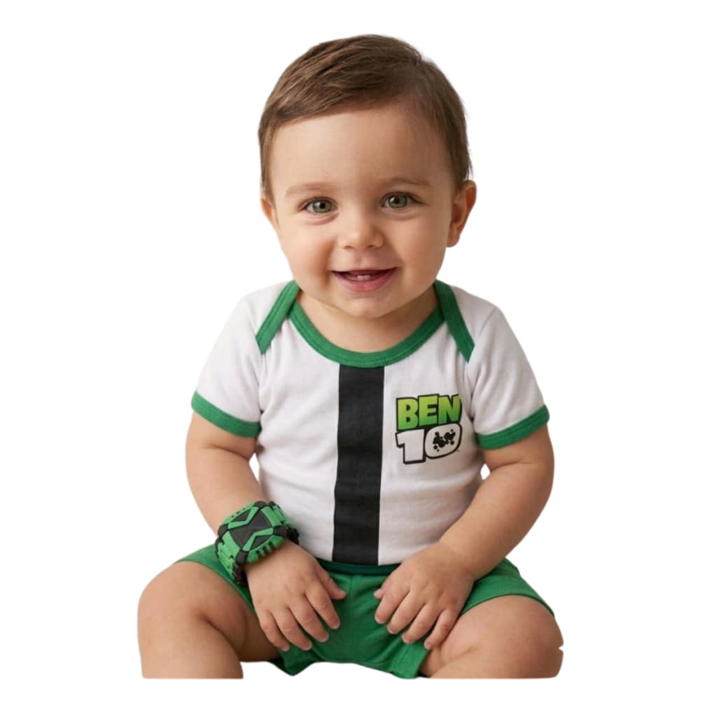 Body Bebe Mesversario Infantil Menino Ben10