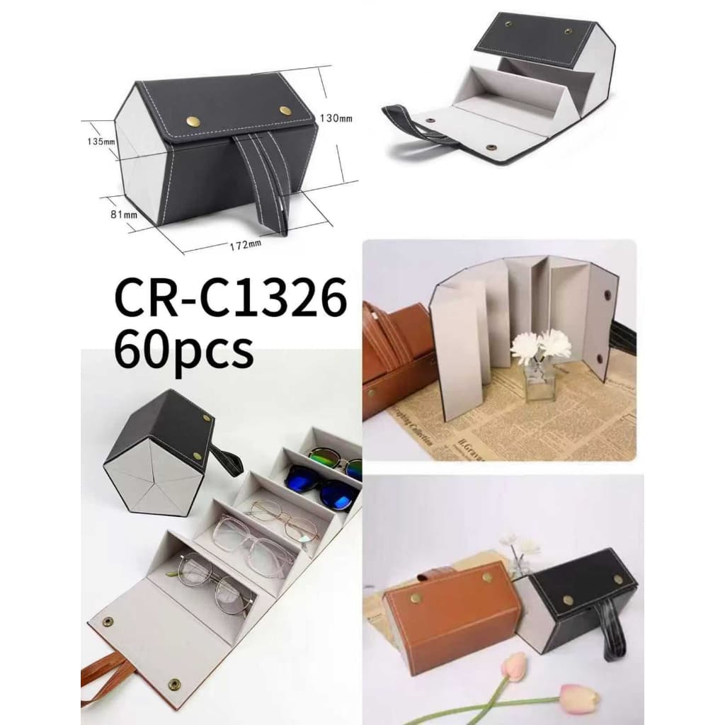 Porta Óculos Estojo Portátil Organizador Viagem Necessaire Dobrável Divisórias CR-C1326