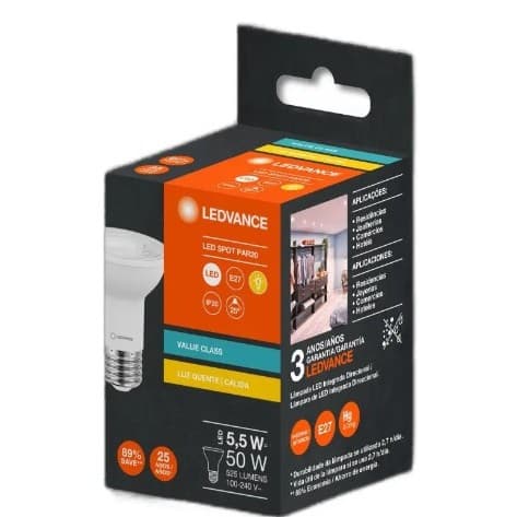 Lampada Led Par20 5,5w 550lm Ip20 Bivolt E27 Ledvance 2700k