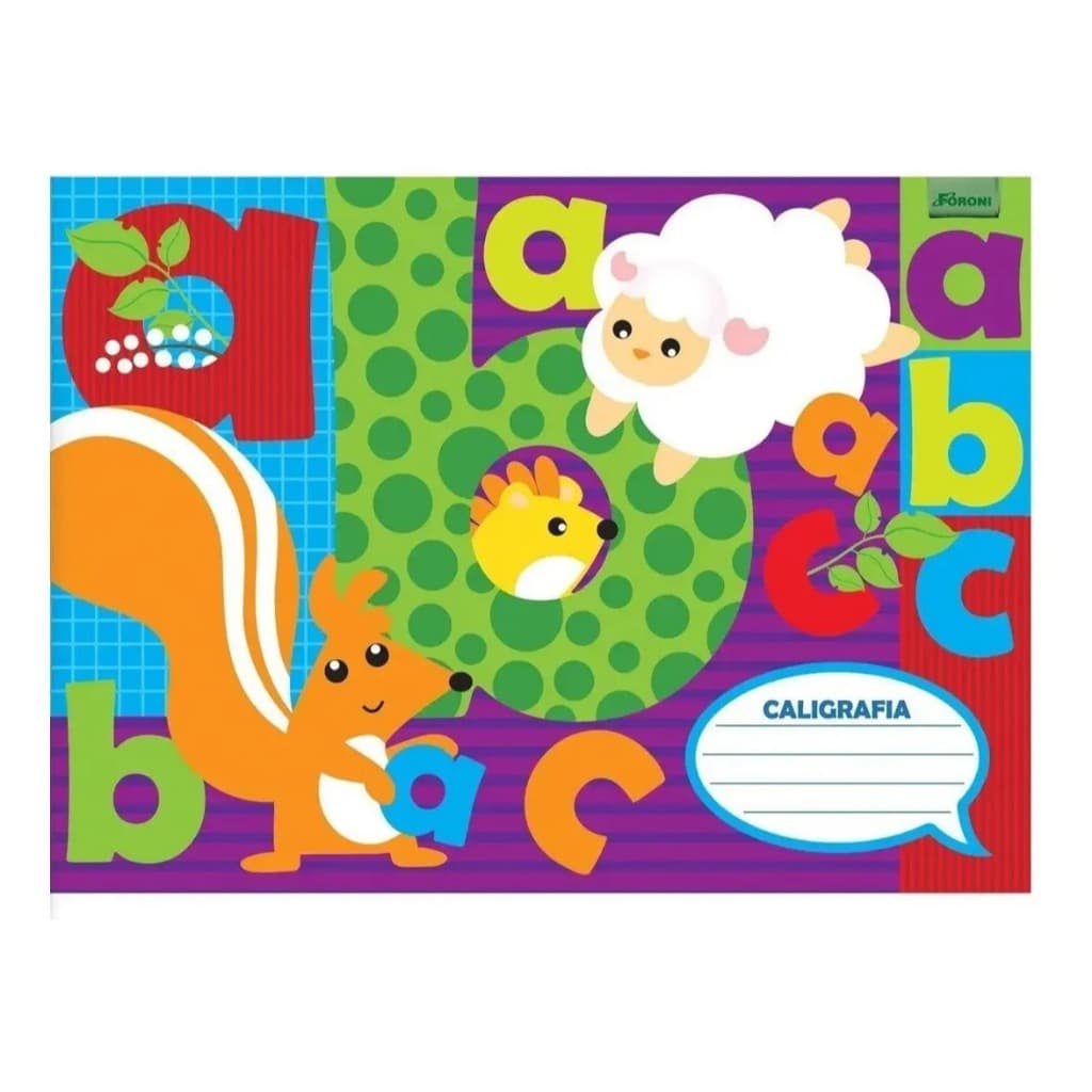 Kit 20 Un Caderno Brochura 1/4 Caligrafia Foroni Capa Mole 40fls Escolar Promoção Atacado