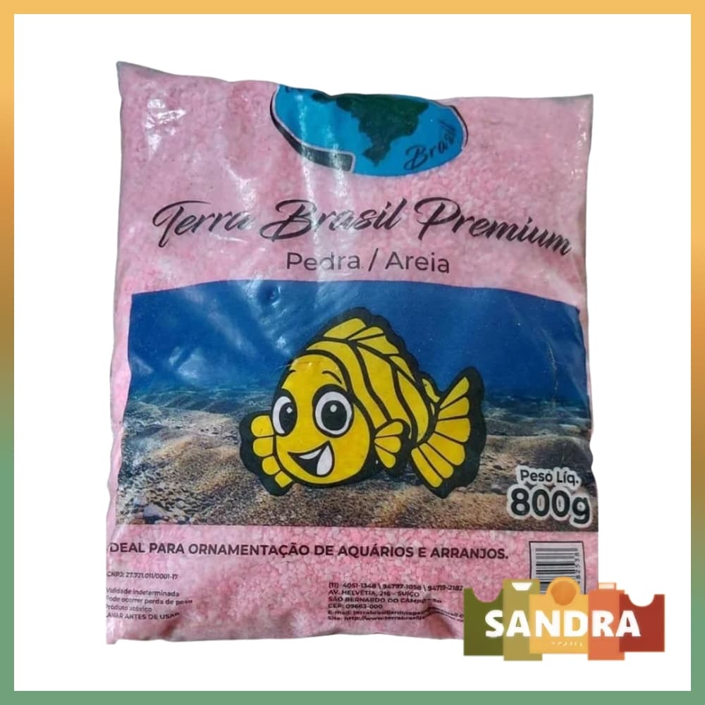 Pedra/Areia Vermelha Decorativa para Aquarios Vasos Jardins Ornamentais - Terra Brasil Premium 800g
