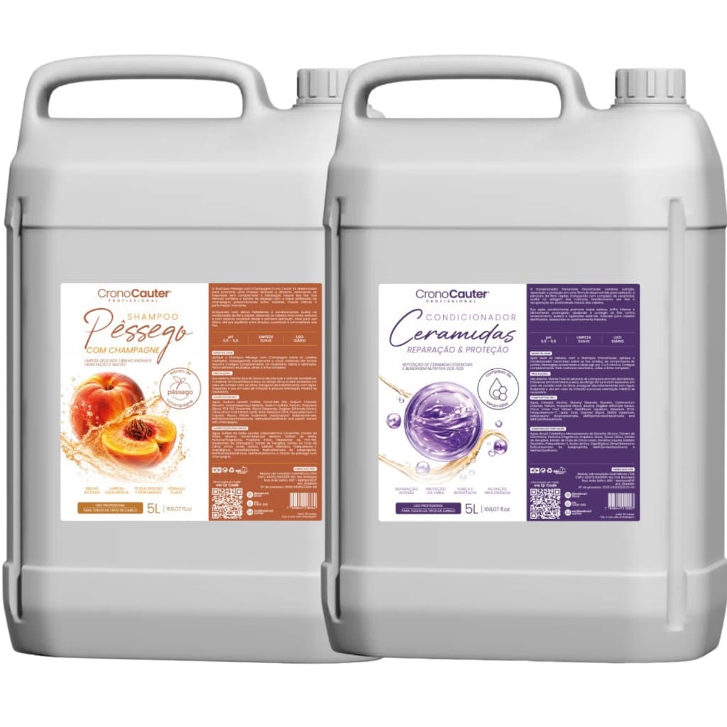 Kit Lavatório Shampoo Pêssego e Condicionador Ceramidas CRONOCAUTER