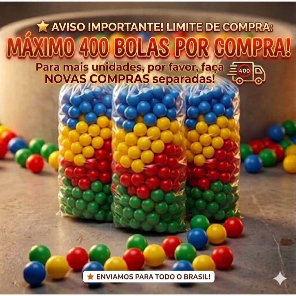 Bolinha plástica colorida para piscina de criança 76mm 50 Unidades A melhor qualidade do mercado.