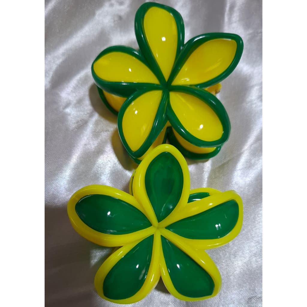 Presilha de Cabelo Flor Brasil Verde e Amarelo – Presilha Garra Feminina