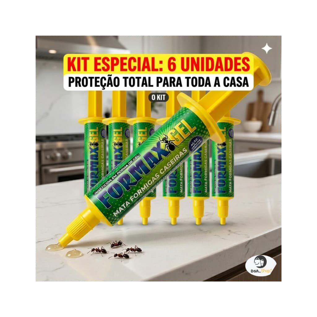Gel Formax para Eliminar Formigas Doceiras Seringas Kit c/ 6 und
