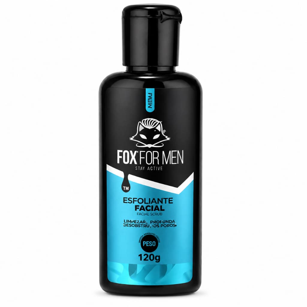 Esfoliante Facial Masculino Pré Barba 120g Fox For Men Alantoína Limpeza Profunda Rosto Pele Macia