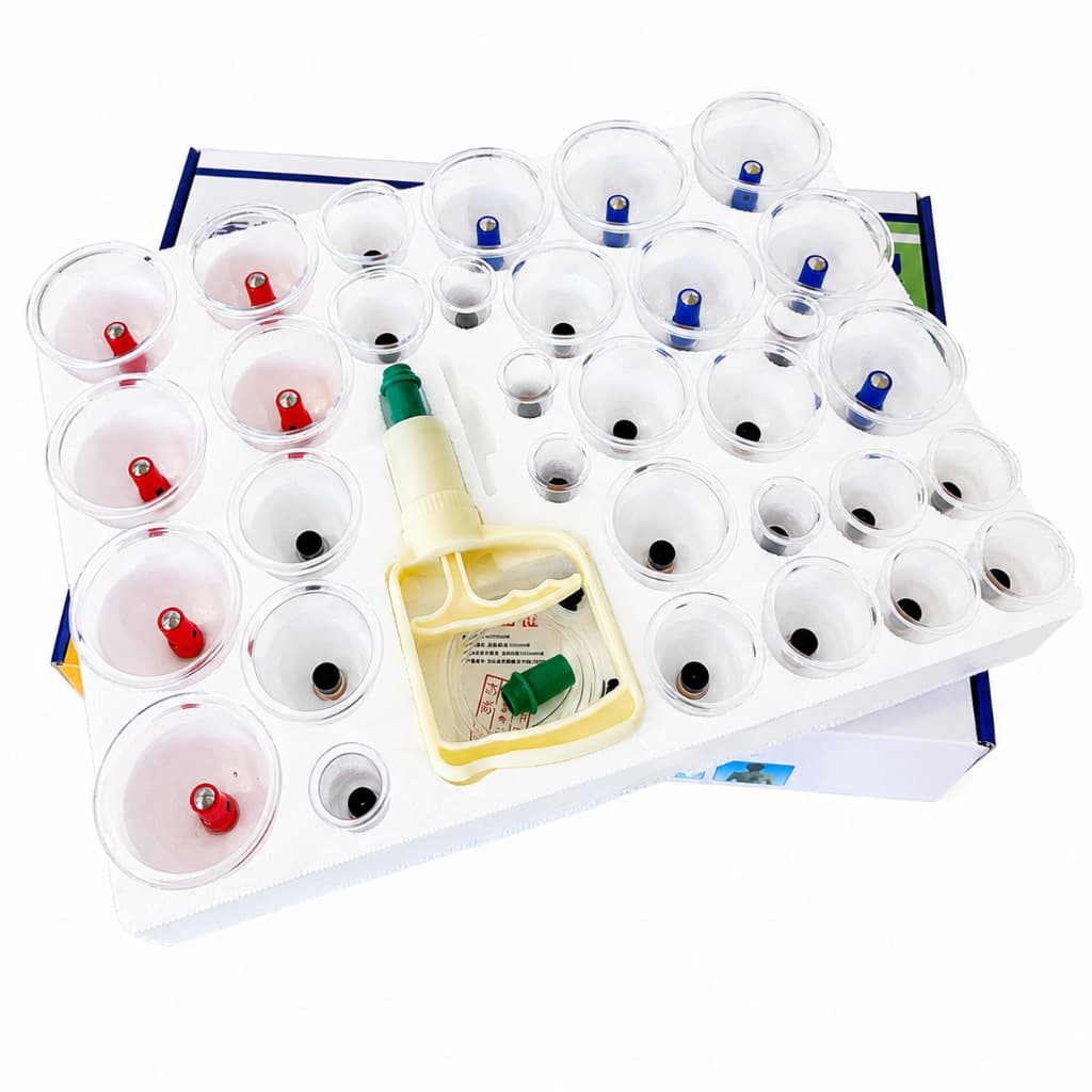 Kit Ventosa 24 ou 32 copos Sucção Massoterapia Resistente Acrílico