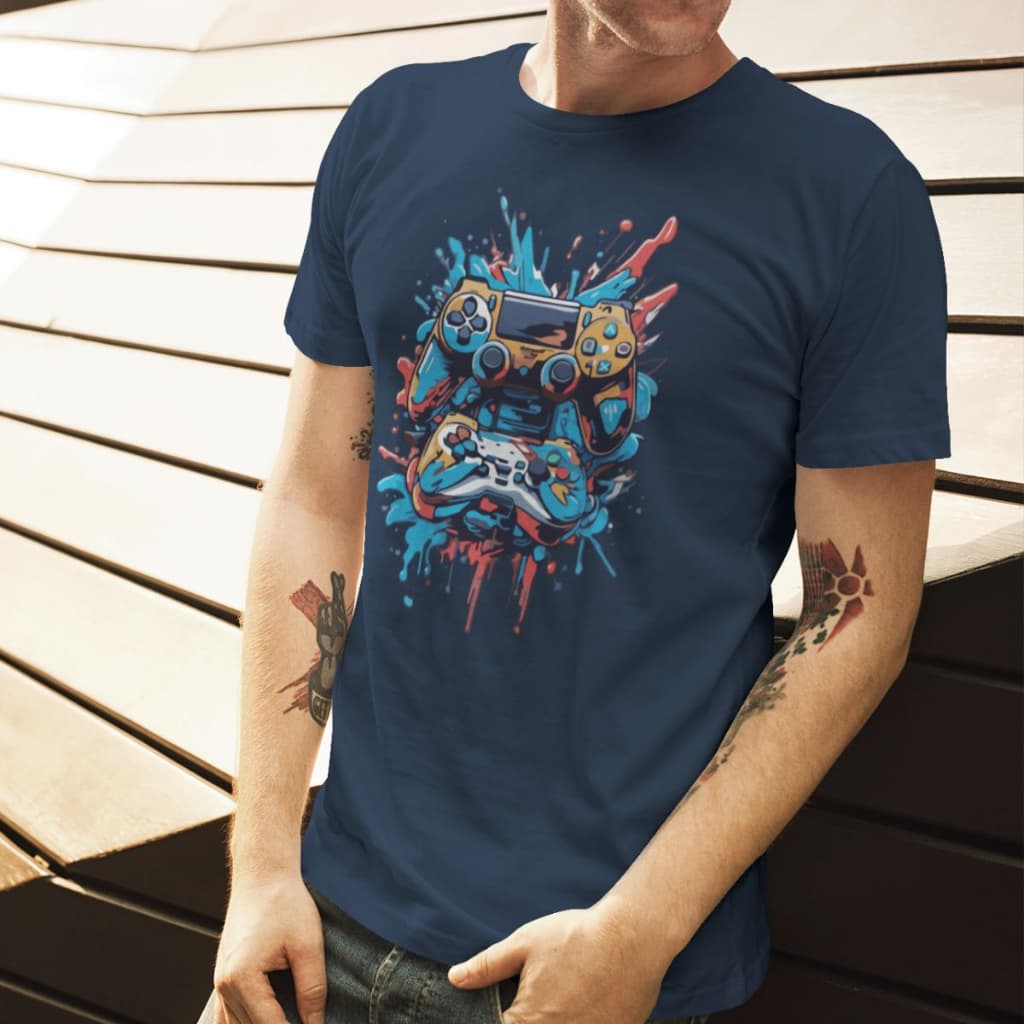 Camiseta Masculina Controle Play Color Adulto Infantil Kids Blusa 100% Algodão Envio Rápido