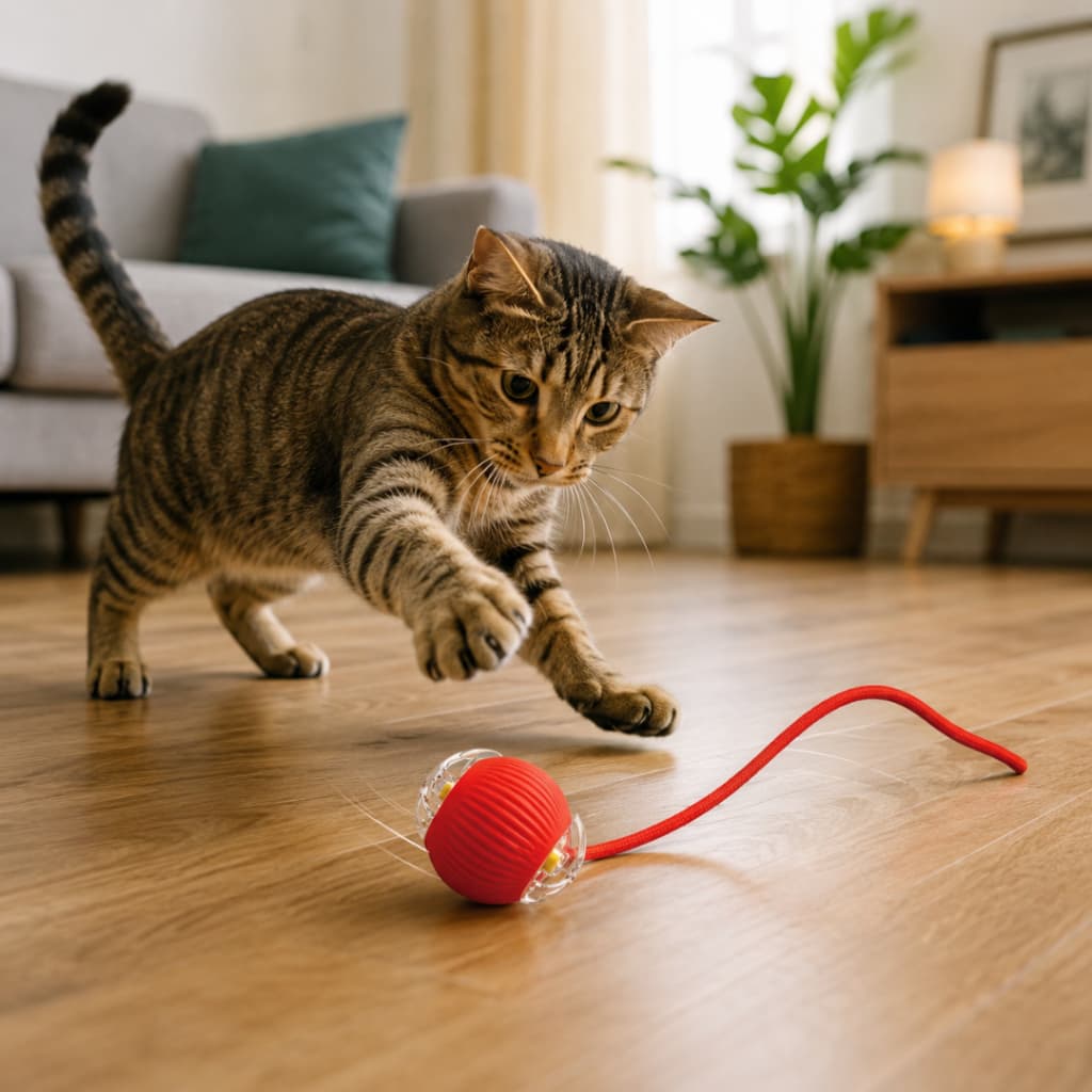 Brinquedo Bola Interativa Pet com Movimento USB Para Cães e Gatos Sortida
