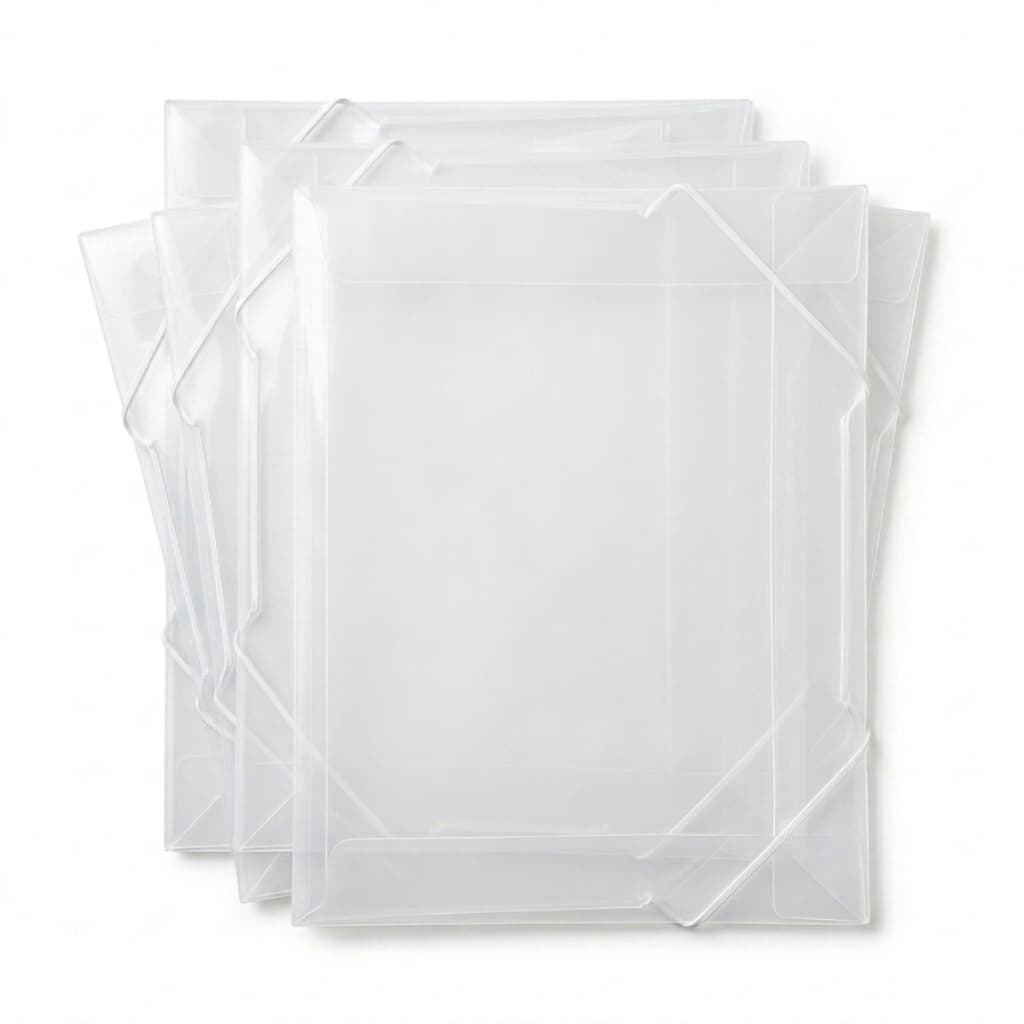 KIT 5 Pasta Polibras Com Aba Elástica Soft Ofício Fina Organizadora Escritório Escolar Qualidade