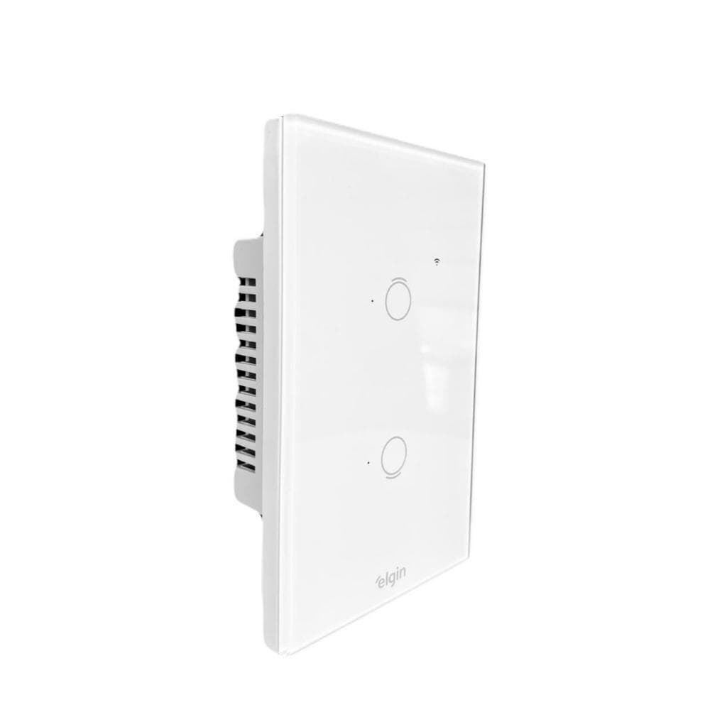 Interruptor Inteligente 2 Botoes Branco 4x2 WiFi Elgin