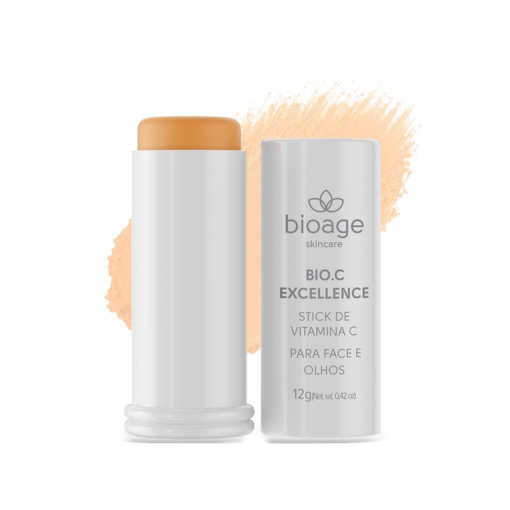 Vitamina C em Bastão BioAge Bio C Excellence Stick Clareador Facial Niacinamida Área dos Olhos Toque Seco 12g