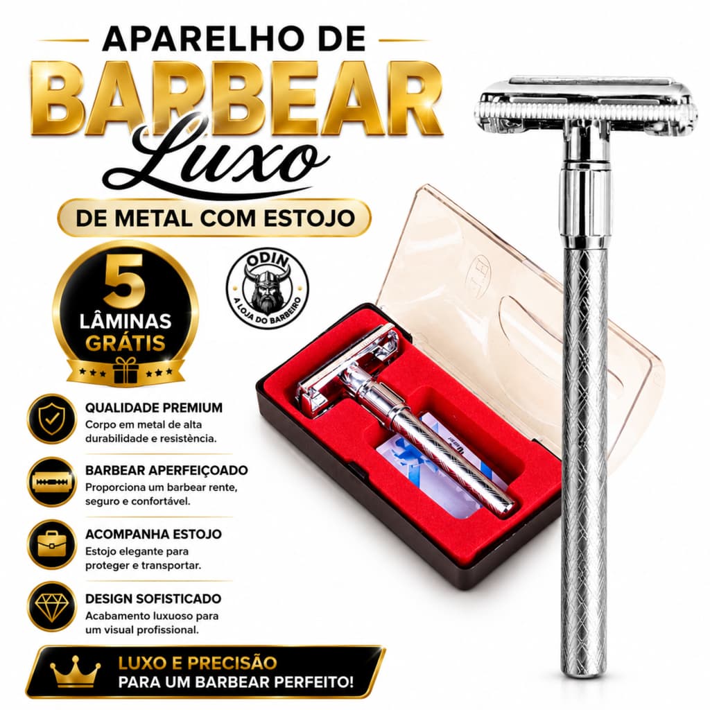 Aparelho de Barbear Luxo De Metal Com Estojo Aparelho de Barbear Reutilizável de Metal Com Estojo