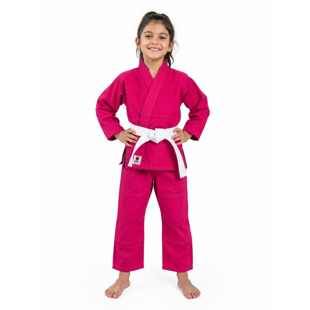 Kimono Infantil Rosa Para Jiu Jitsu Reforçado Em Brim