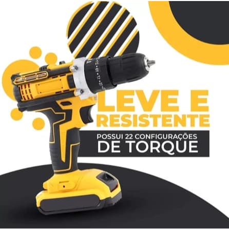 Parafusadeira Furadeira Sem Fio 2 Bateria Maleta 48V