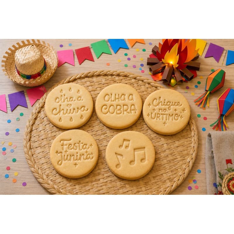 Kit Cortador de Biscoito Festa Junina 6 peças