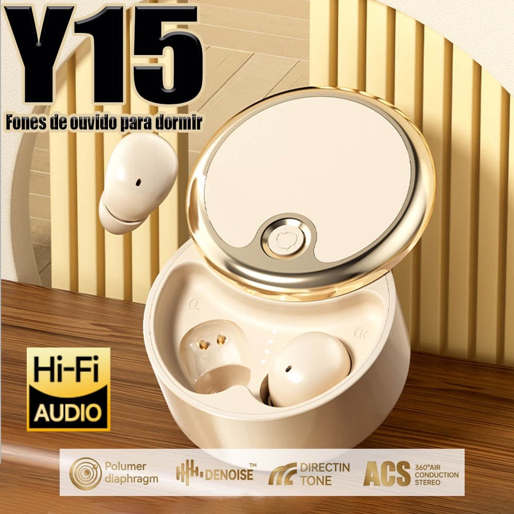 Y15 Fone de Ouvido Bluetooth Sem Fio Redução de Ruído Bateria Longa À Prova d Água