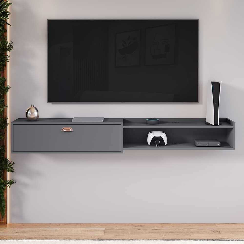 Rack King 1.80cm Decoração Sala Estar TV 75 polegadas Nicho Organizador 1 Porta - RPM