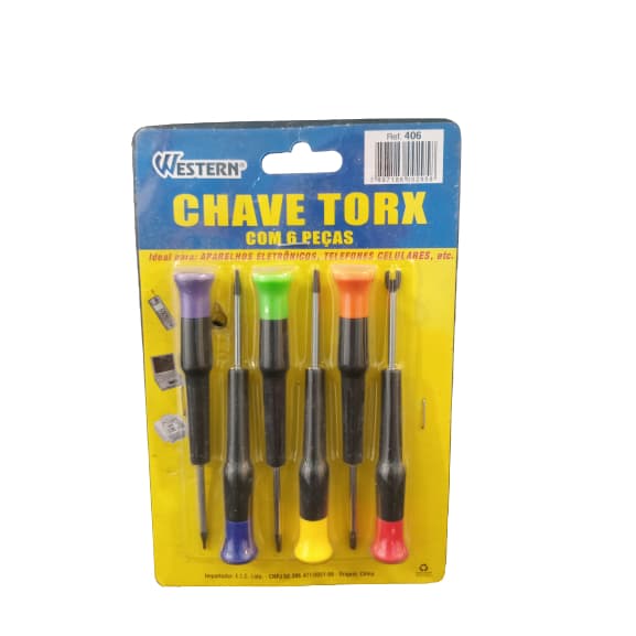 Jogo 6 chaves torx Ferramenta simples 6 peças Western