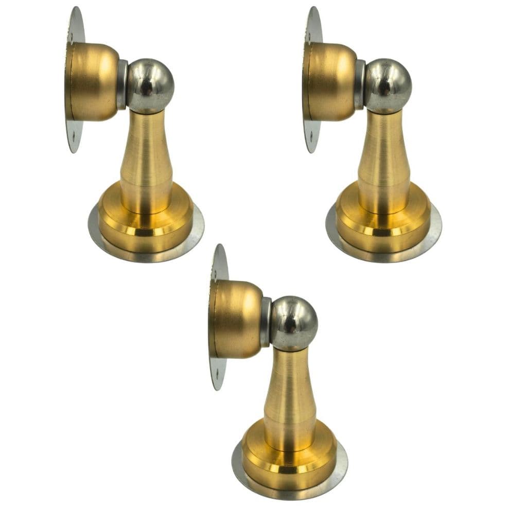 KIT 3 PRENDEDOR BATEDOR PORTA MAGNETICO ADESIVO INOX DOURADO