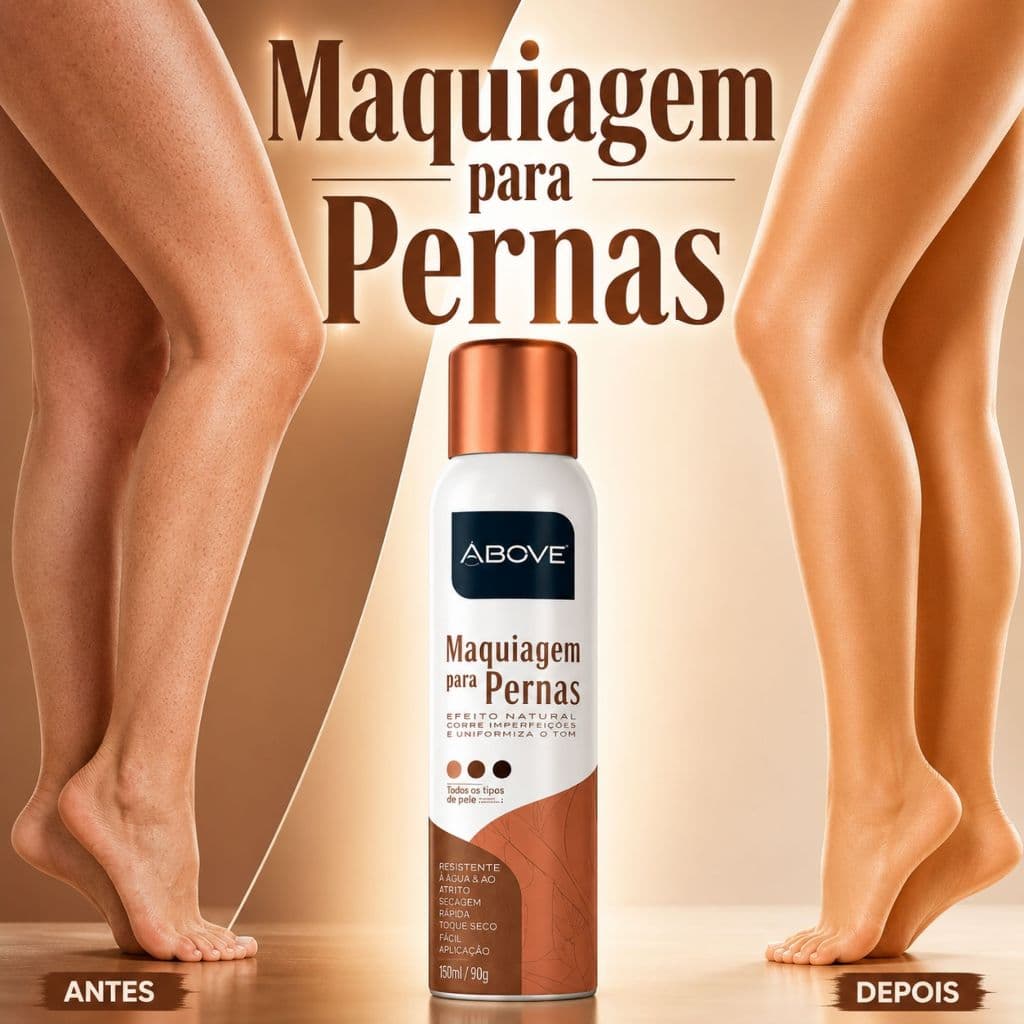 Maquiagem Para Pernas Em Spray Above Meia Calça Em Spray Resitente À Água Cobertura Uniforme 150ml