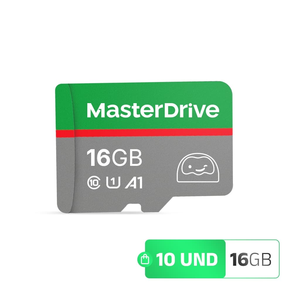 Cartao de Memoria 16GB Kit 10 ATACADO MasterDrive Class 10 com Adaptador