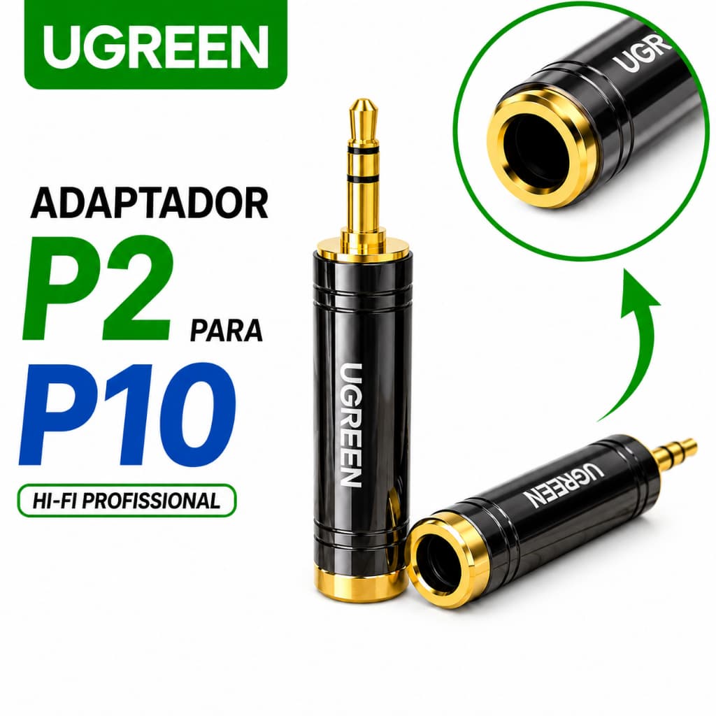 Adaptador P2 para P10 UGREEN Hi-Fi Profiisonal