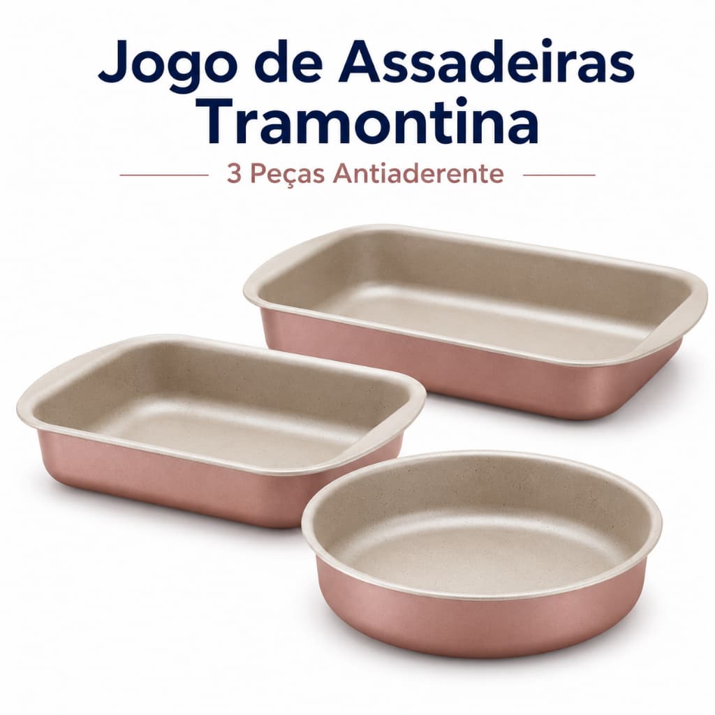 Jogo Assadeiras Alumínio Tramontina 3 Peças Antiaderente Starflon