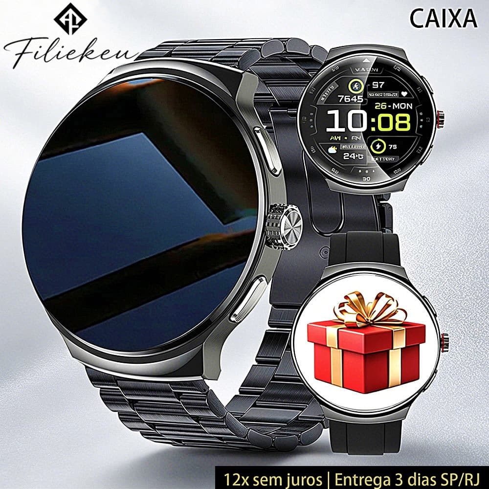 Relógio IP68 à prova d'água Smartwatch tela AMOLED Chamada BluetoothMonitor uso do GPS