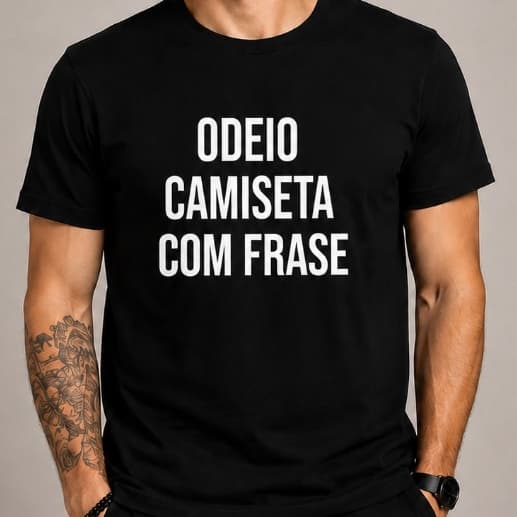 CAMISETA FRASE ENGRAÇADA "ODEIO CAMISETA COM FRASE" MEME HUMOR - 100% ALGODÃO PREMIUM 30.1