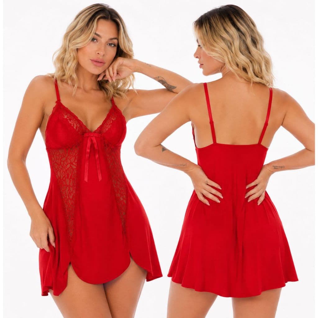 Camisola Sensual de Renda Tamanho Pequeno Roupa de Dormir Promoção